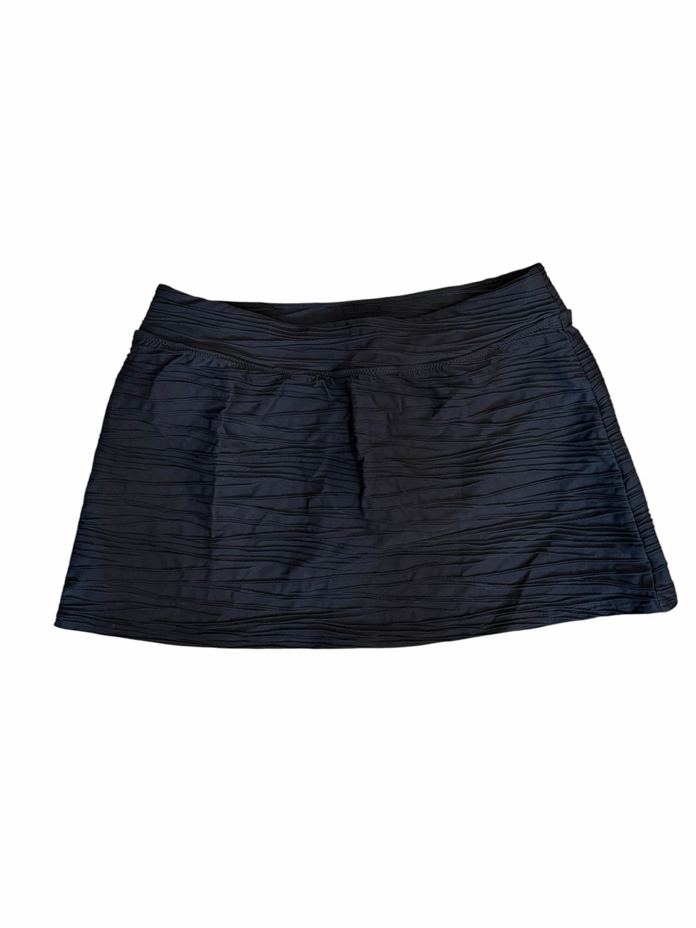 Lands' End Black Textured Swim Skirt